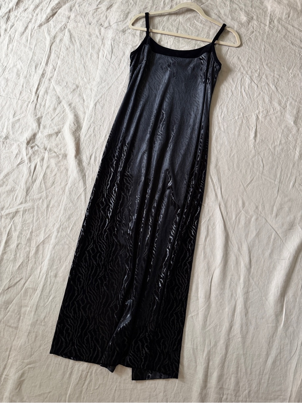Vintage Joseph Ribkoff Black Velvet Slip Maxi Dress small - Picture 7 of 17